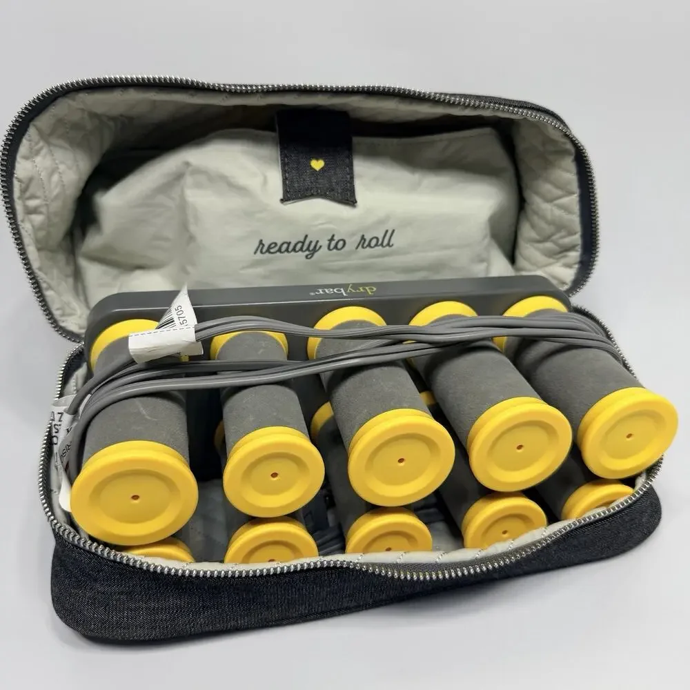 DryBar The Roller Club 10 Hot Rollers Curlers Clips Travel Case 900-3895-4
